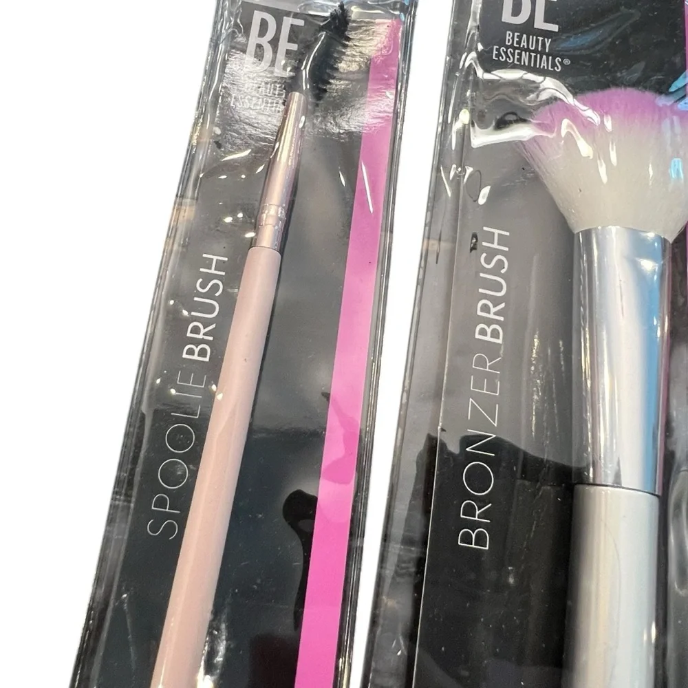 Beauty Essentials Makeup Brush Set 5 Pc Silver Pink Marble‎ NEW
